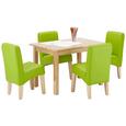 Kindersitzgruppe in Grün und Buche - Buchefarben/Grün, KONVENTIONELL, Holz/Textil (780/580/770cm) - MODERN LIVING