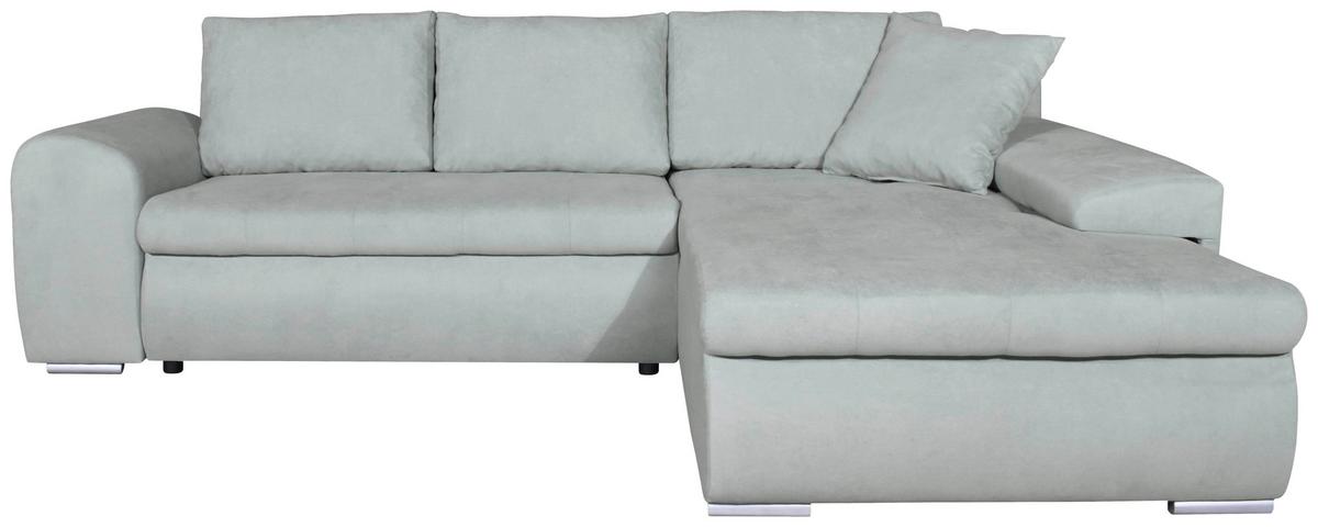 Kutna Garnitura Yang - siva/srebrne boje, Moderno, drvni materijal/tekstil (270/85/185cm) - Modern Living