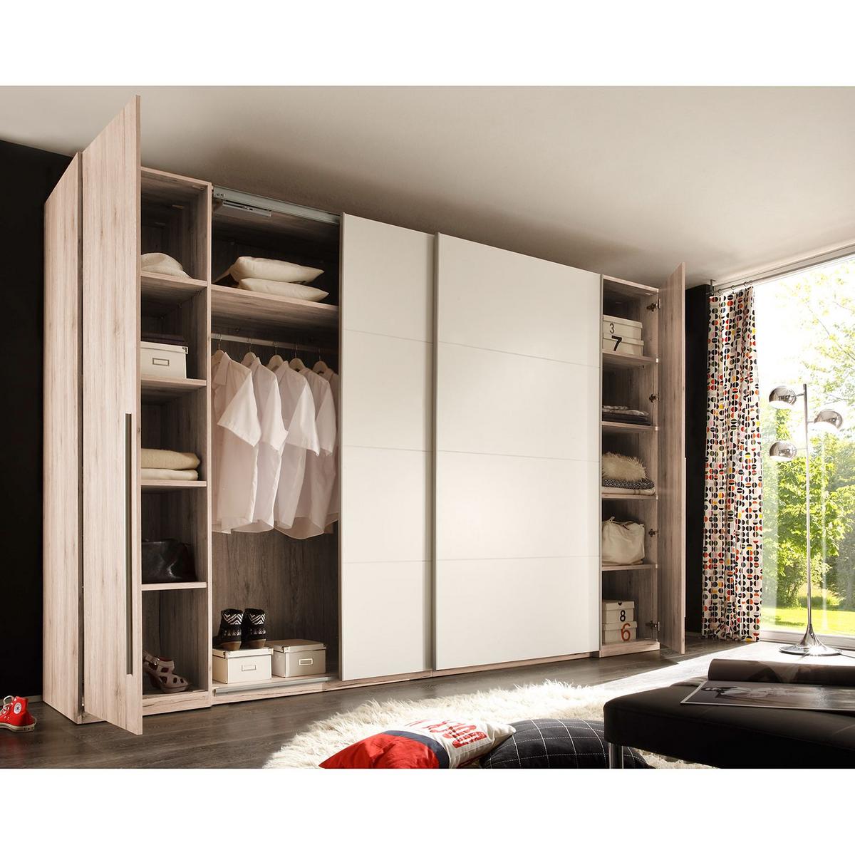 Függesztett Tolóajtós Szekrény Match 2 - bükkszínű/alumíniumszínű, Design (315/225/61cm) - MID.YOU