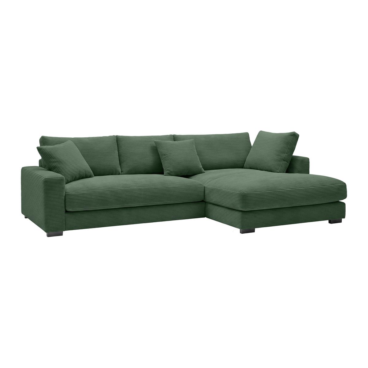 Ecksofa Pedro Dunkelgrün - Dunkelgrün/Schwarz, MODERN, Kunststoff/Textil (300/190cm) - Mömax