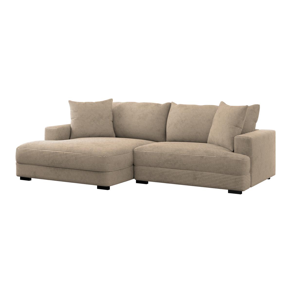 Ugaona Garnitura Pelle - crna/krem, Moderno, tekstil (180/265cm)