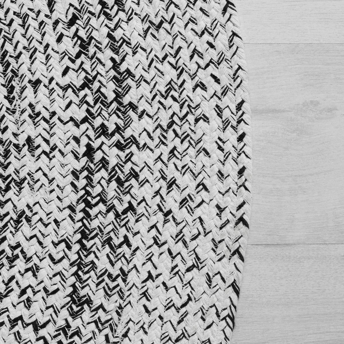 Flachwebeteppich Marie in Schwarz/Weiß Ø ca. 160cm - Schwarz/Weiß, Textil (160cm) - Modern Living
