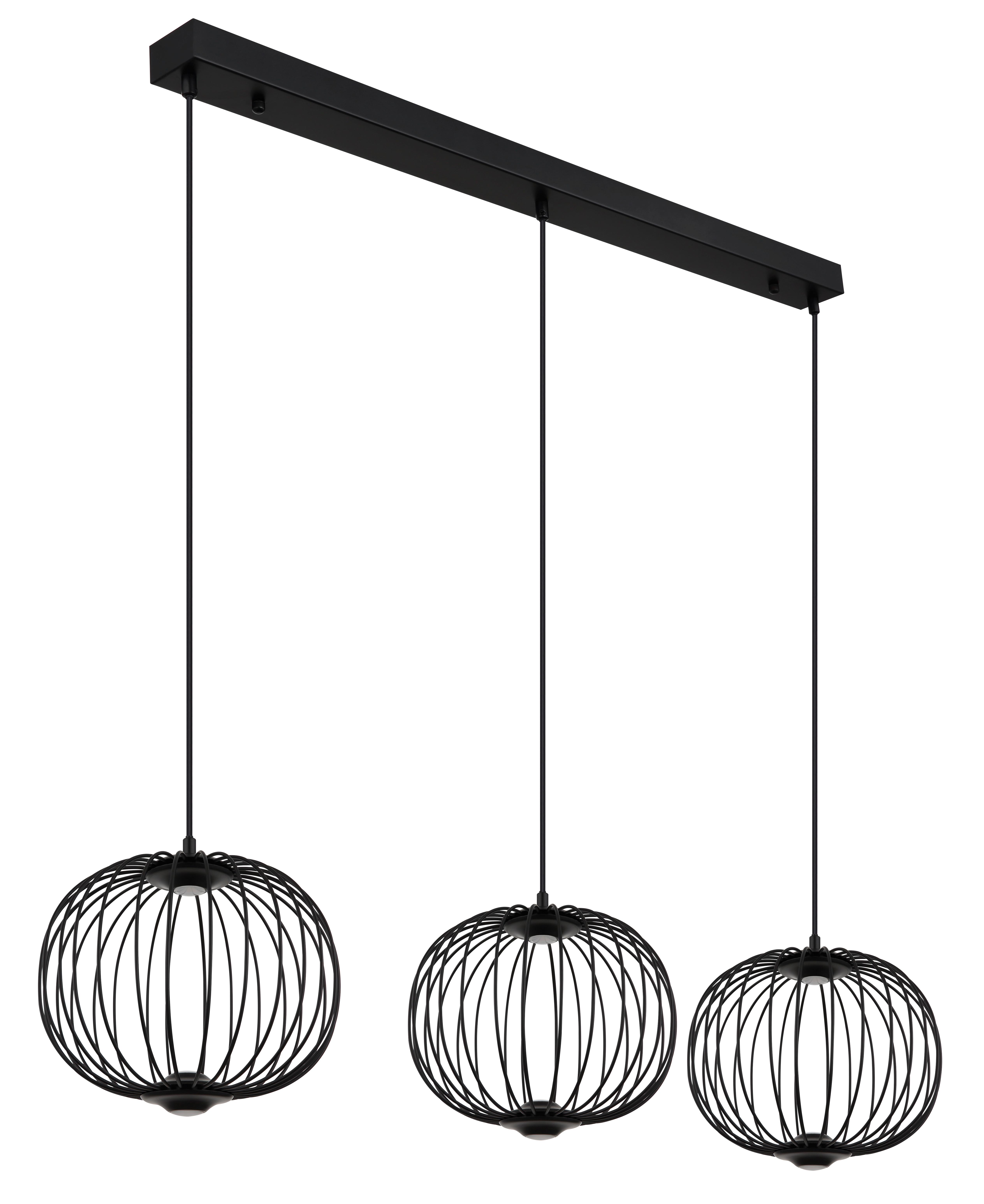 LED-Hängeleuchte Galway Schwarz max. 43 Watt - Schwarz, Basics, Kunststoff/Metall (126/30/150cm) - Globo