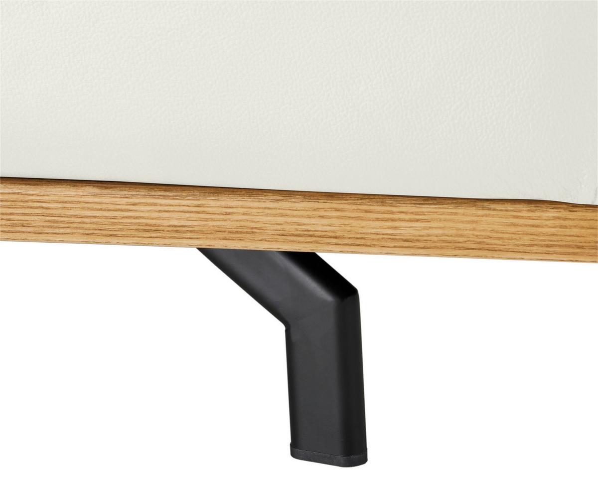 Wohnlandschaft Carmen Weiß - Schwarz/Weiß, MODERN, Leder/Holz (292/72/226cm) - Premium Living