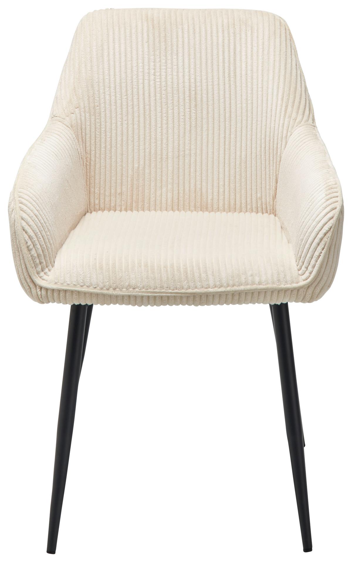 KRZESŁO Z PODŁOKIETNIKAMI KATI - beżowy/czarny, Lifestyle, metal/tkanina (56/83/62cm) - MID.YOU