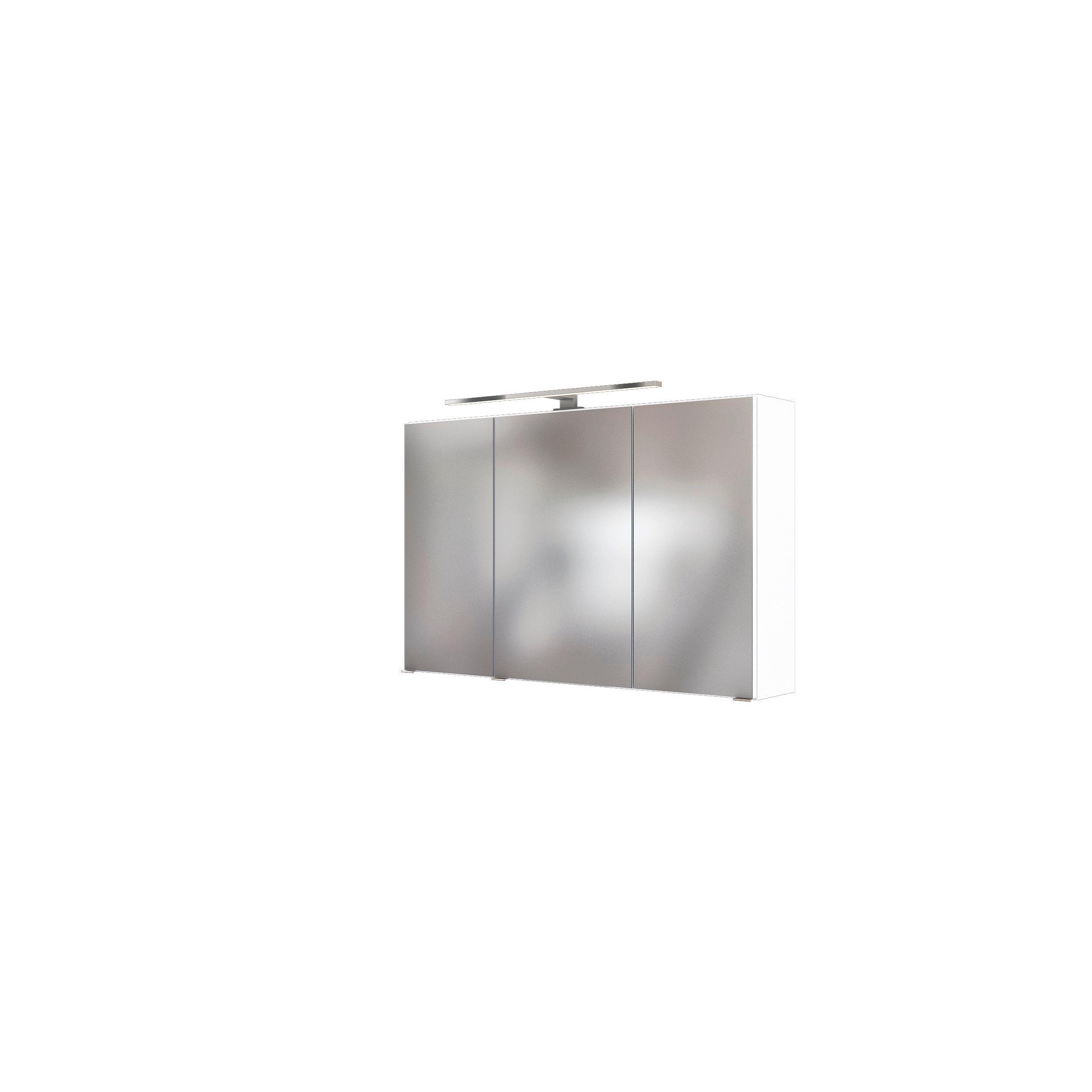 Spiegelschrank Florida in Weiß - Chromfarben/Weiß, MODERN, Glas/Holzwerkstoff (120/64/20cm)