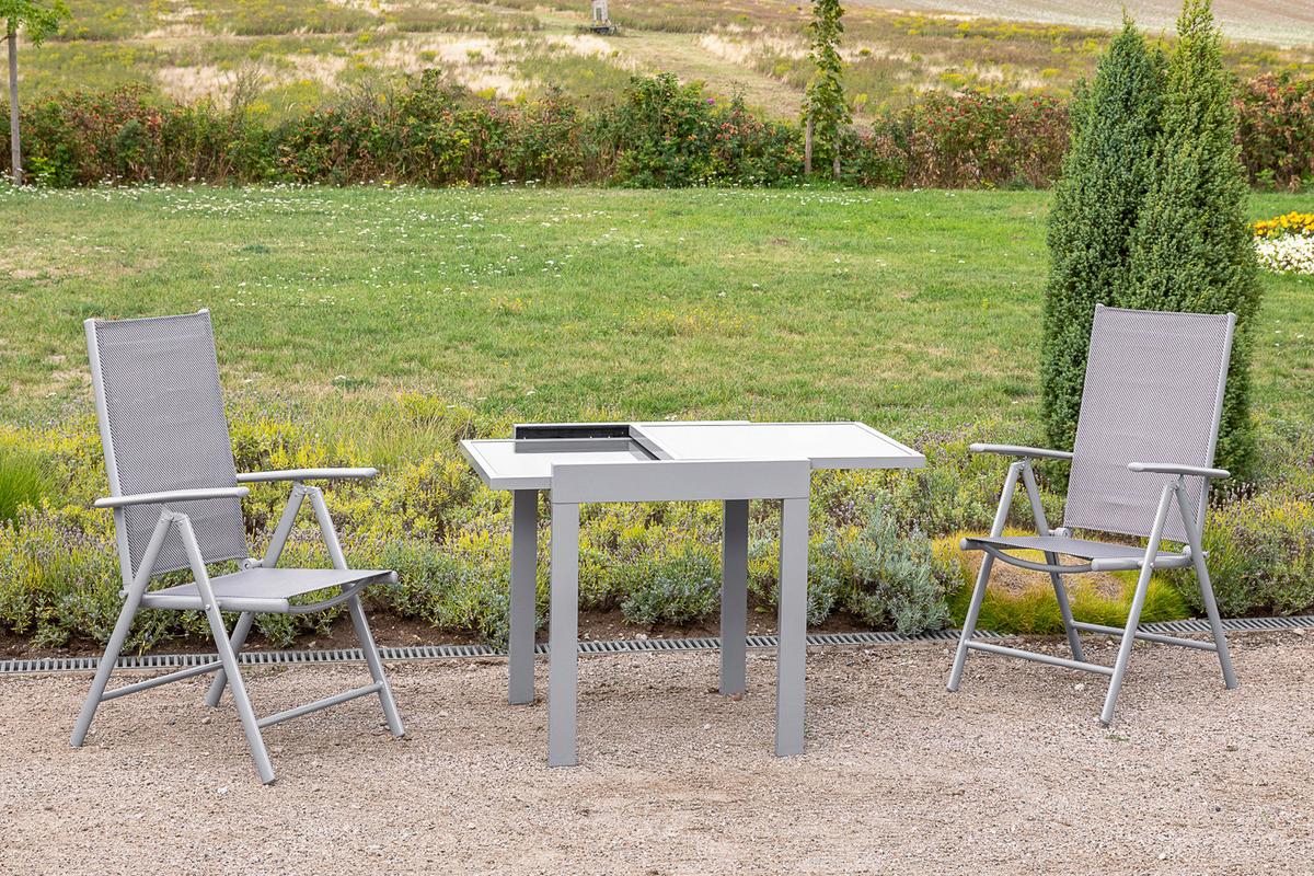 Vrtni Set Amalfi, 3-Delno, Rjava - srebrne barve/rjava, Moderno, kovina/umetna masa - Gardenson