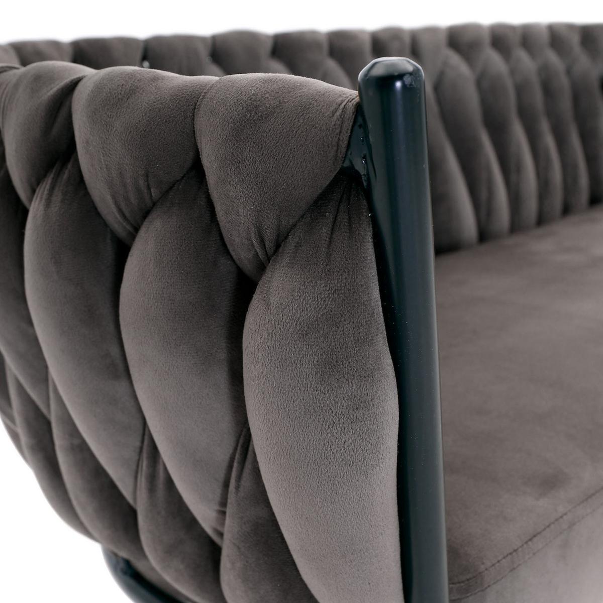 ŁAWKA WEAVY - czarny/szary, Modern, metal/tkanina (130/78/55cm) - Livetastic