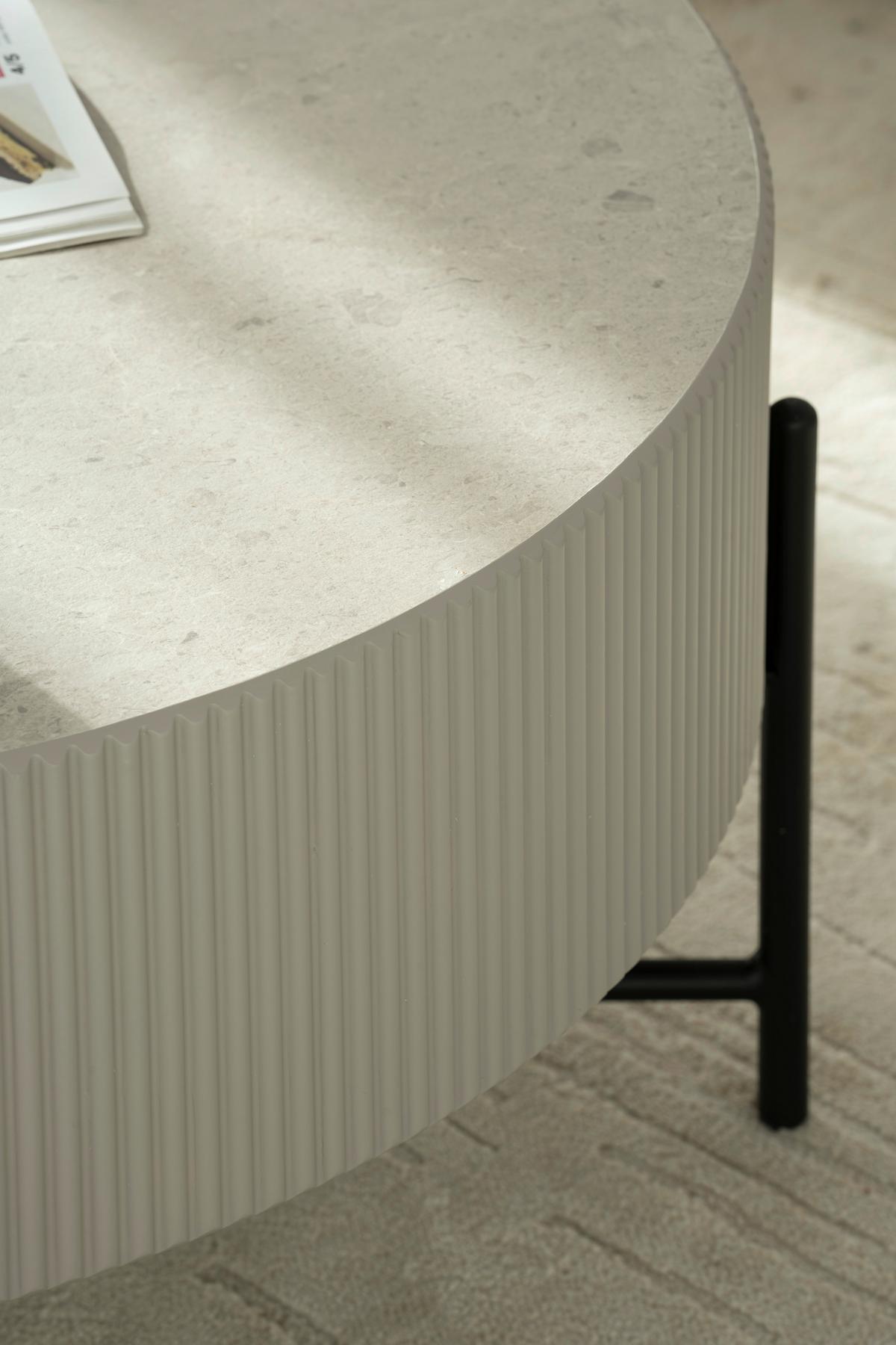 Blanche Stolić - siva/crna, Design, drvni materijal/metal (80/40cm) - Premium Living