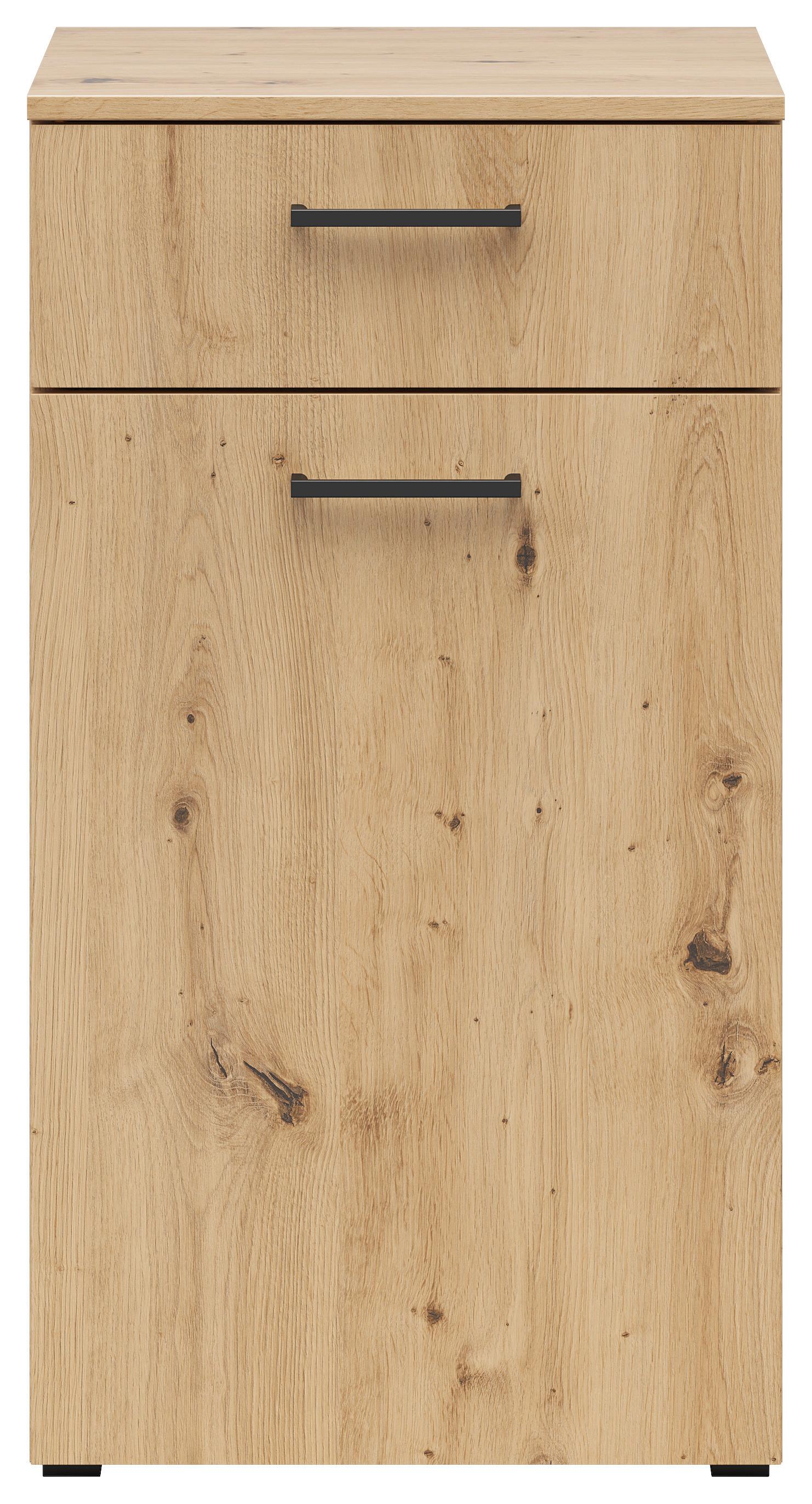 Kommode Multistauraum Eiche Artisan - Anthrazit/Schwarz, Modern, Holzwerkstoff/Kunststoff (45/83/40cm) - Premium Living