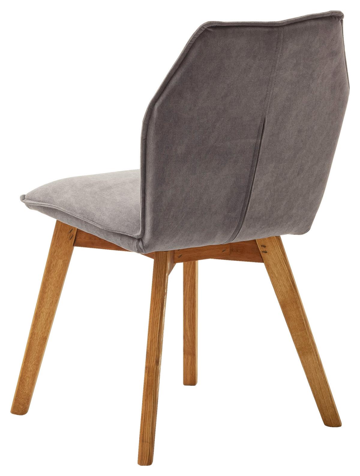 KRZESŁO MAKALU - kolor dębowy/szary, Design, drewno/tkanina (43/87/63cm) - Livetastic