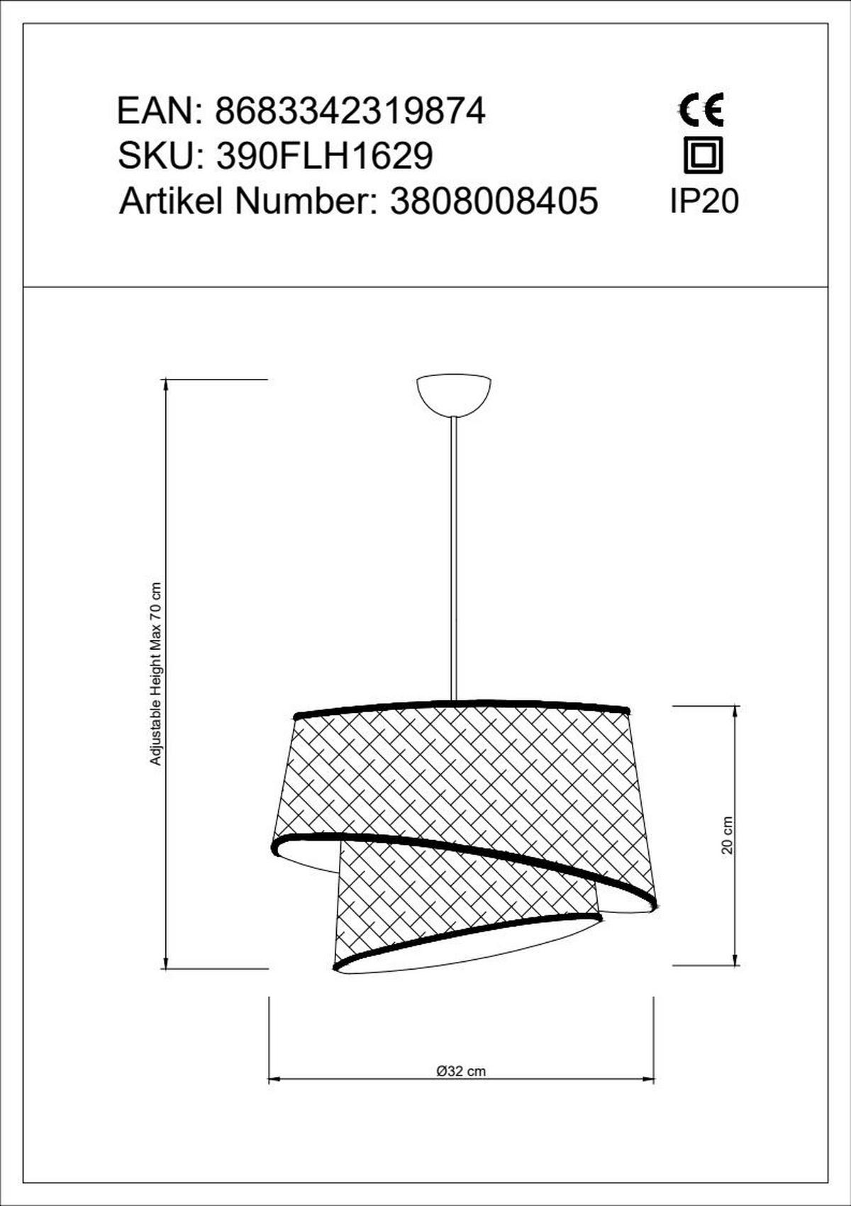 LAMPA WISZĄCA BARETTE - SILVER, BLACK - kolor srebrny/czarny, Design, tworzywo sztuczne/metal (32/70cm) - P & B