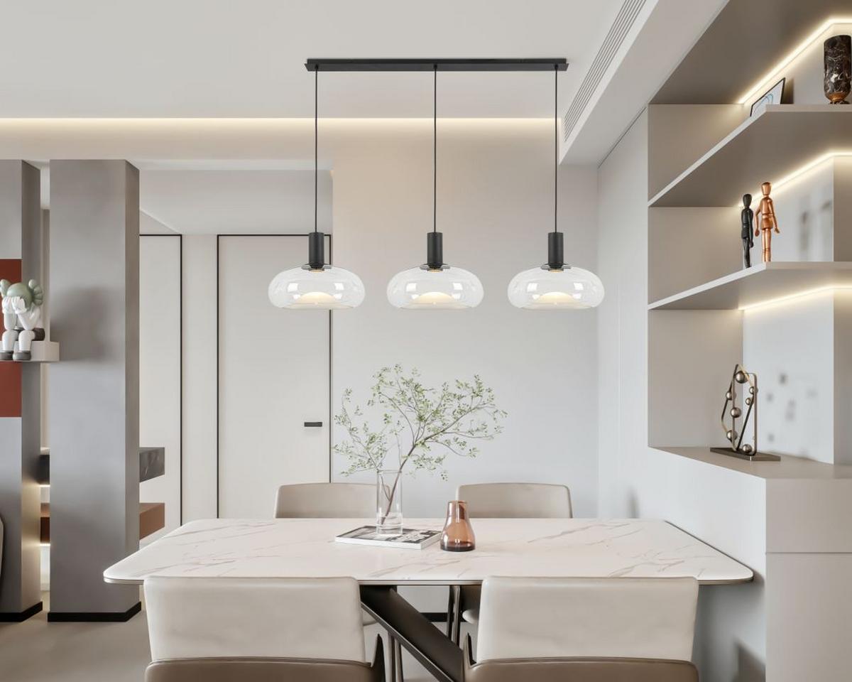 LAMPA WISZĄCA LUNE *DK* - czarny, Design, metal/szkło (135,5/37/183cm) - Dieter Knoll