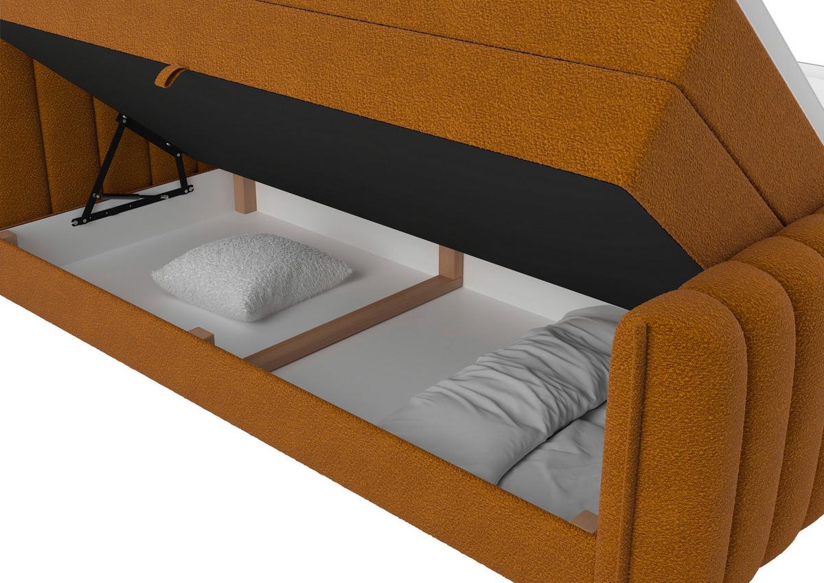 PAT BOXSPRING LINA - ruginiu, Konventionell, plastic/lemn (180/200cm) - Premium Living