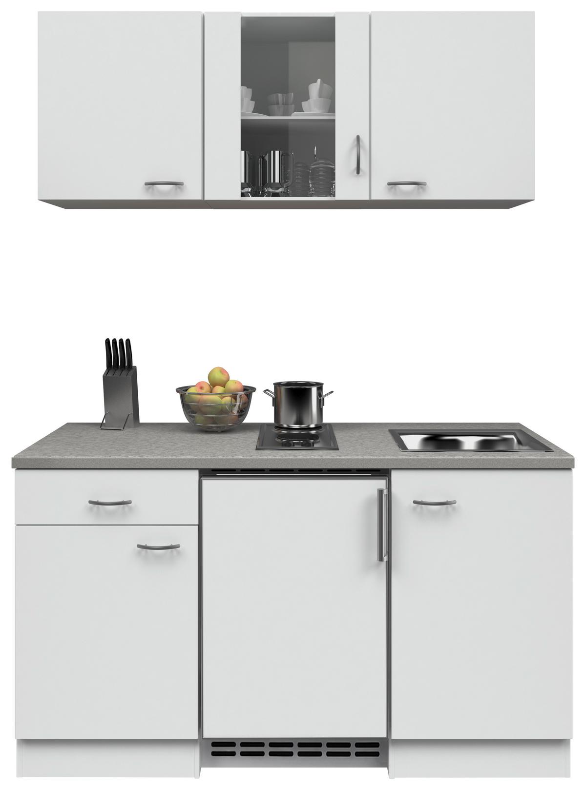 Majhna Kuhinja Z Aparati Wito, Bela - barve nerjavečega jekla/bela, Moderno, umetna masa/steklo (150,5cm) - FlexWell