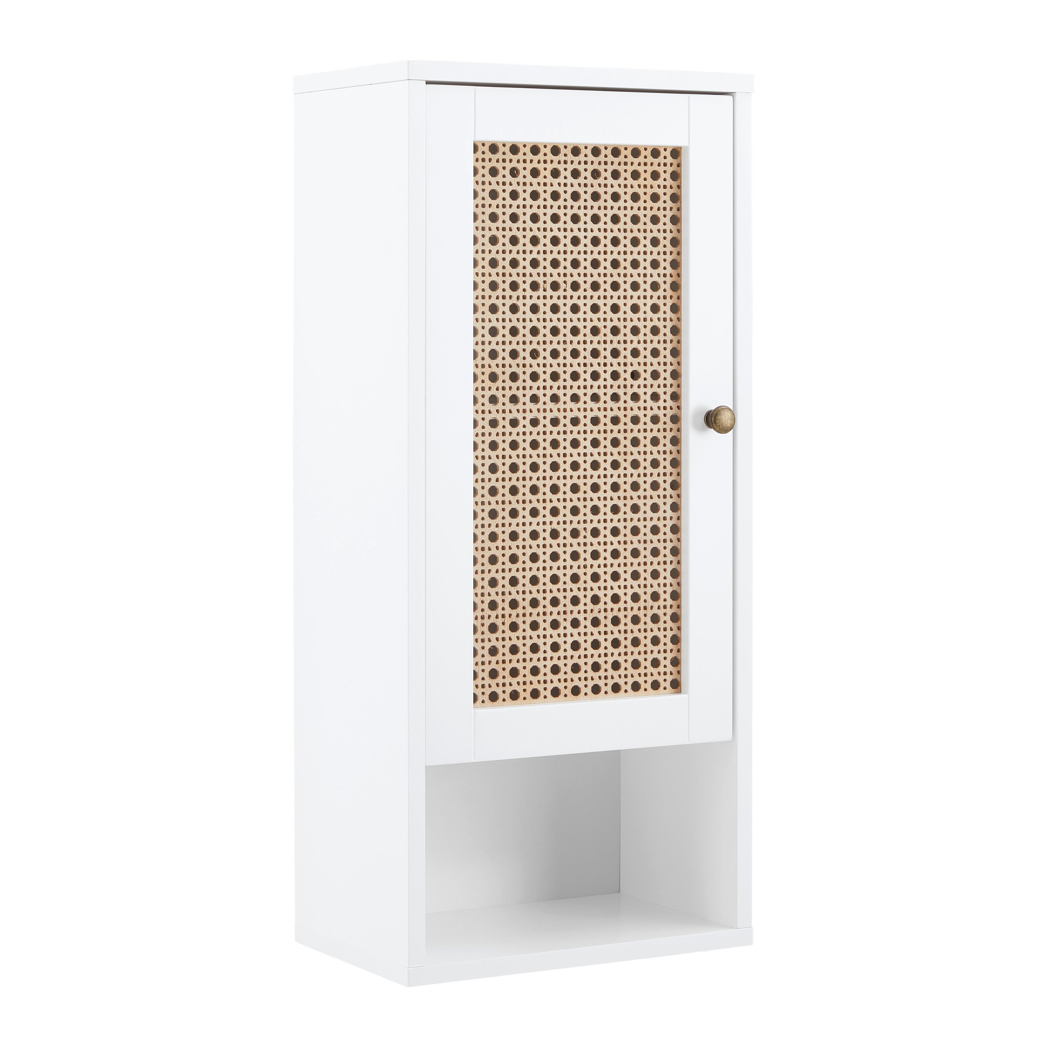 Hängeschrank Lisa Weiß/ Naturfarben ca. 32x72x20 cm - Naturfarben/Weiß, MODERN, Holzwerkstoff/Metall (32/72/20cm) - Bessagi Home