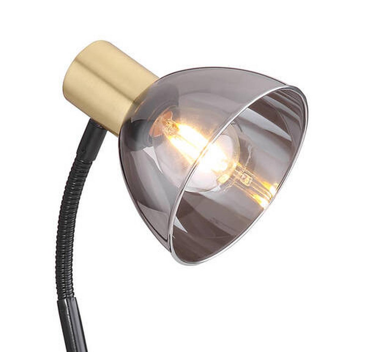 TISCHLEUCHTE 54305T - Schwarz/Bronzefarben, Design, Glas/Metall (18,5/18,5/41cm) - Globo
