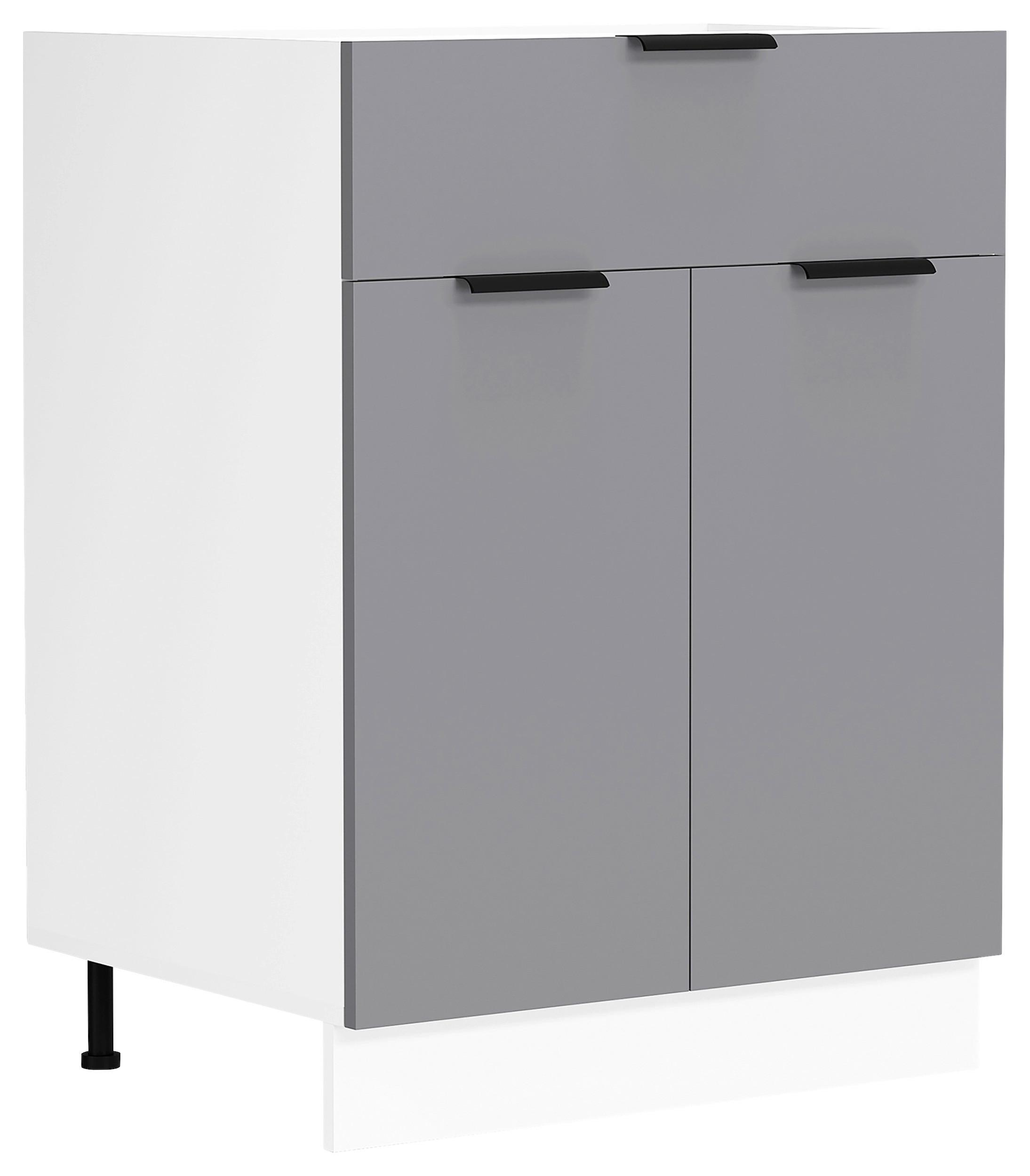 Kuhinjska Spodnja Omarica Fasola, Bela, Antracit, Š 60cm - bela/antracit, Trend, umetna masa/leseni material (60/82/46cm) - MID.YOU