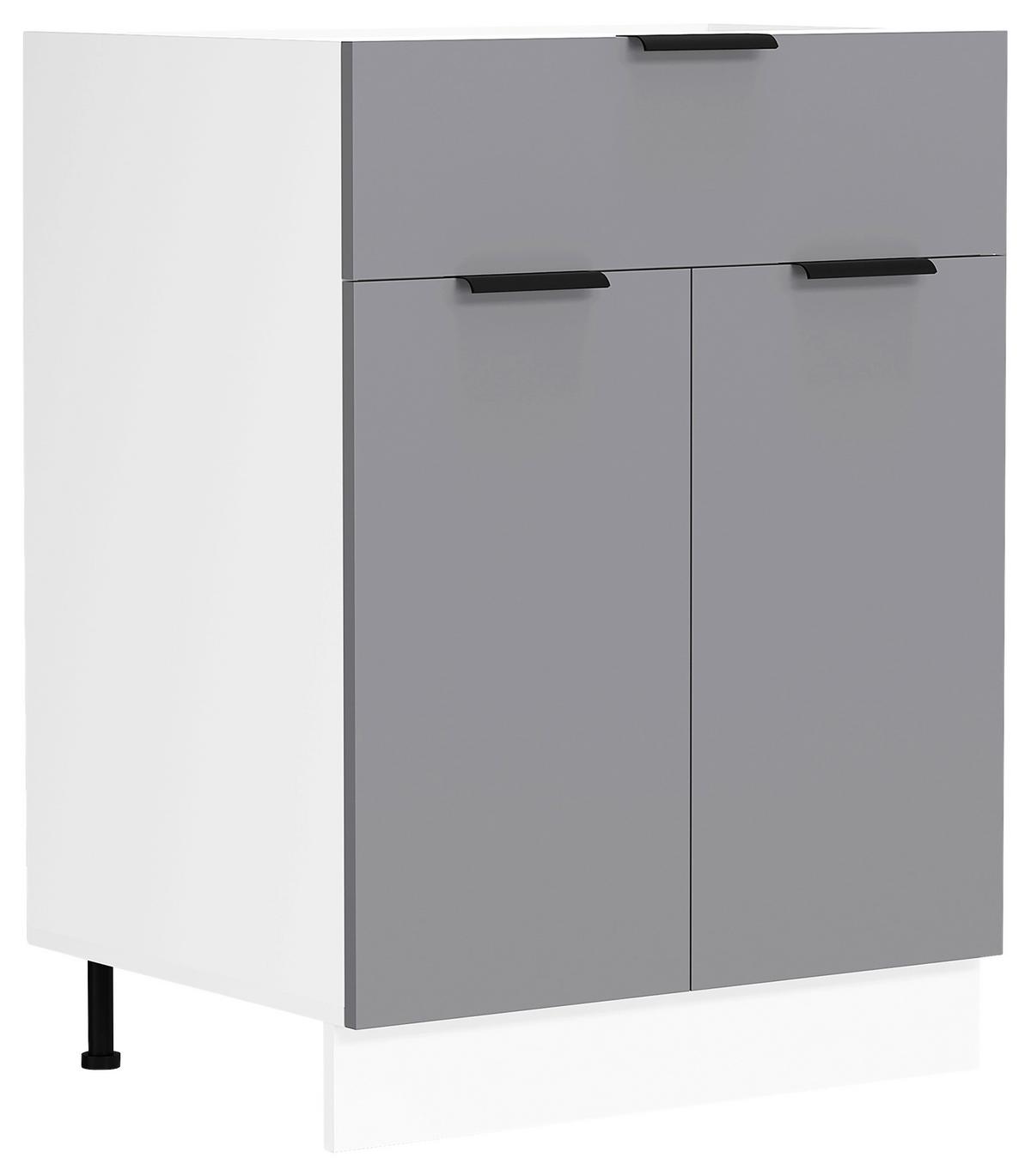 KÜCHENUNTERSCHRANK FASOLA - Weiss/Anthrazit, Trend, Holzwerkstoff/Kunststoff (60/82/46cm) - MID.YOU