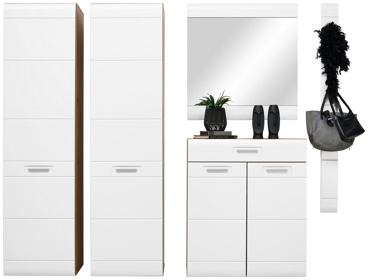 Garderobna Omara Auris, Bela, Hrast - barve hrasta/bela, Moderno (52/204,2/37,1cm) - Mömax