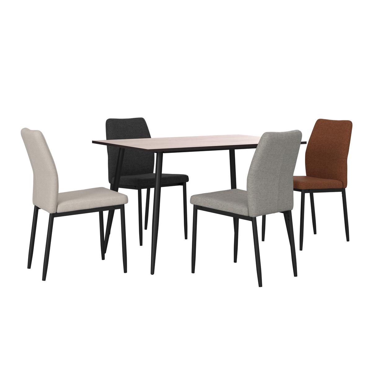 Masa TOM - culoare natur/negru, Konventionell, metal/material pe bază de lemn (120/76/80cm) - Based