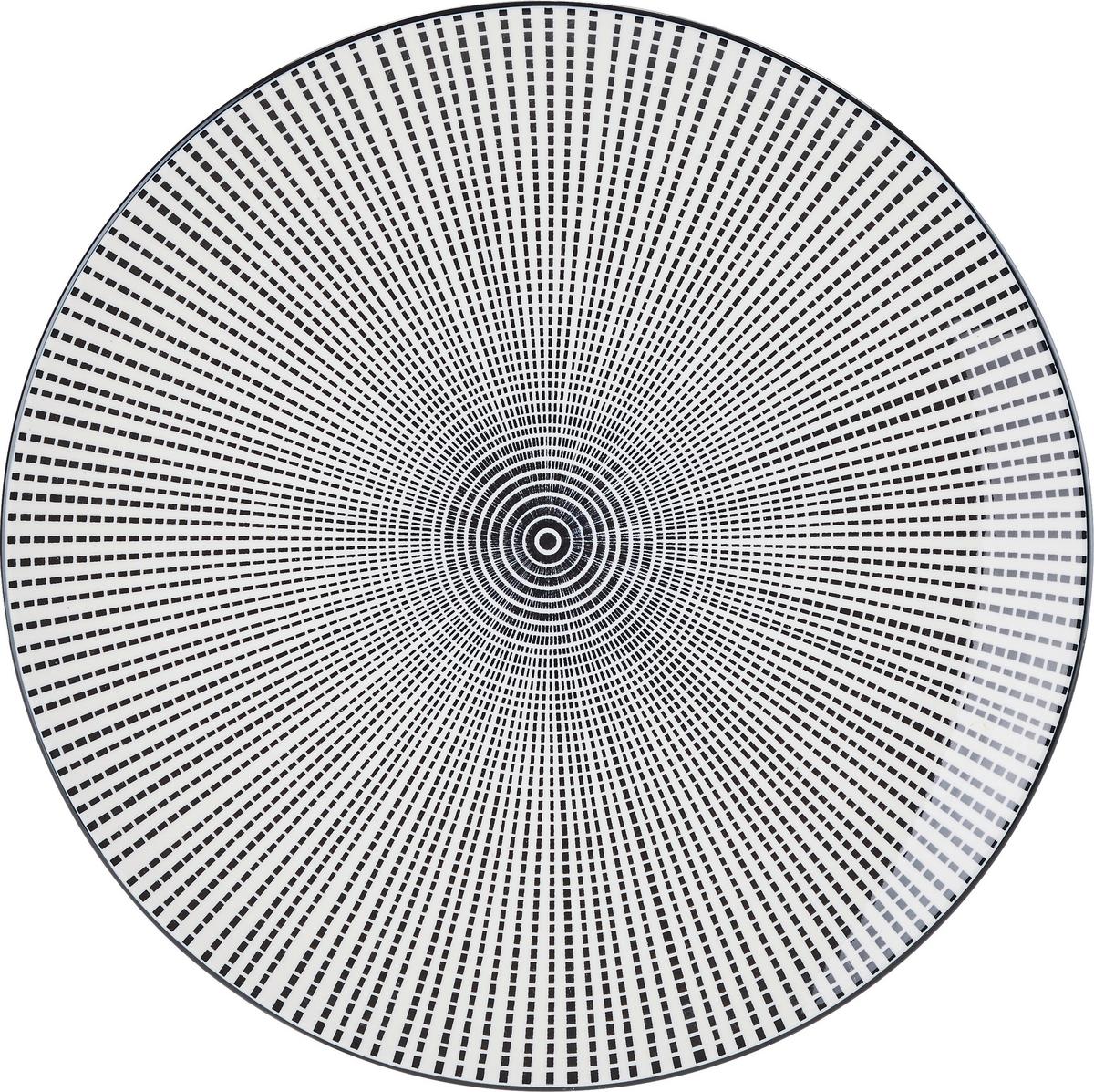 Speiseteller Shiva diverse Designs - Schwarz/Weiß, LIFESTYLE, Keramik (26/2,5cm) - Modern Living