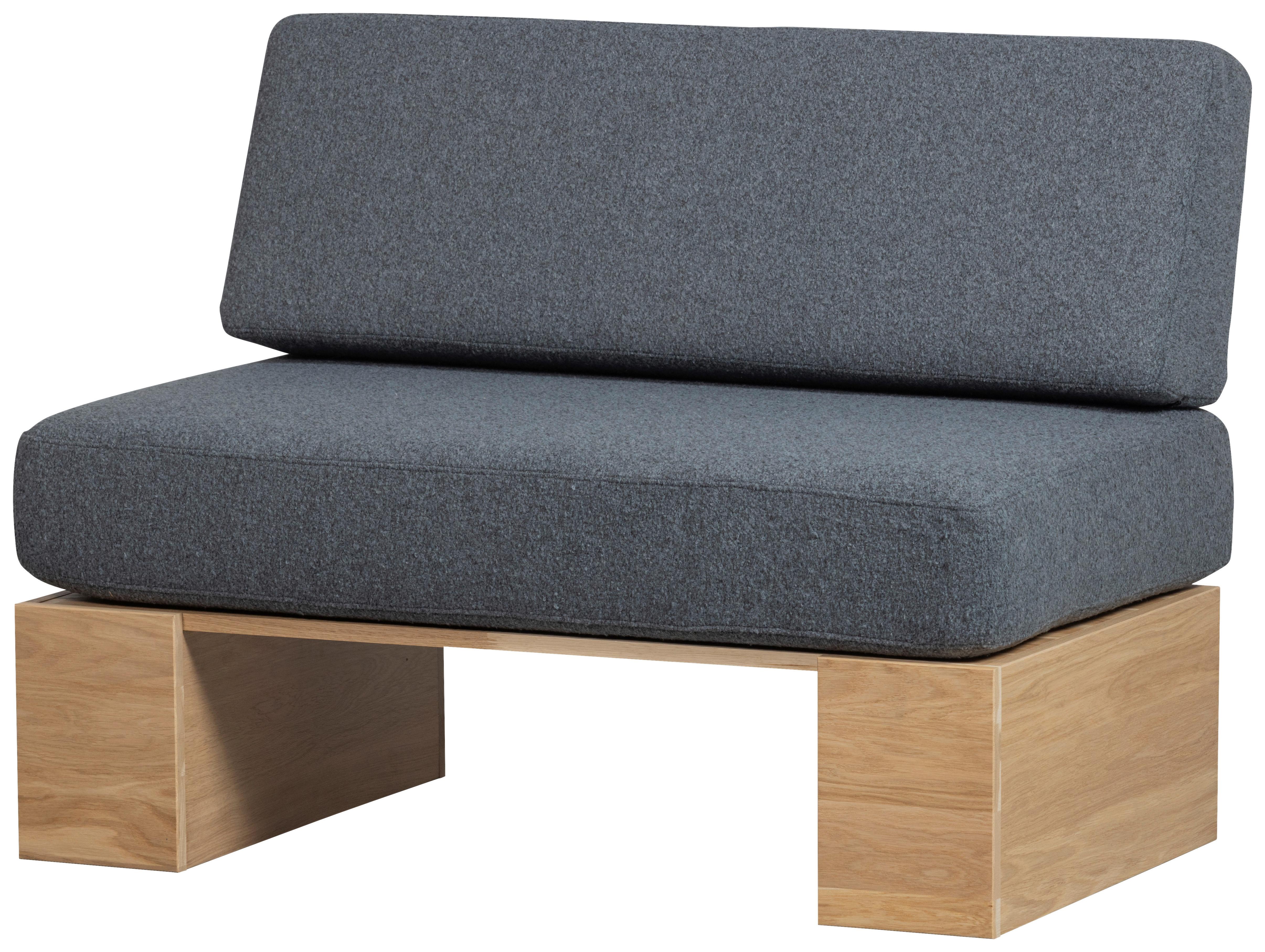 Sitzbank Eat Up Dunkelgrau - Eichefarben/Dunkelgrau, MODERN, Holz/Textil (110/84/67cm) - Livetastic