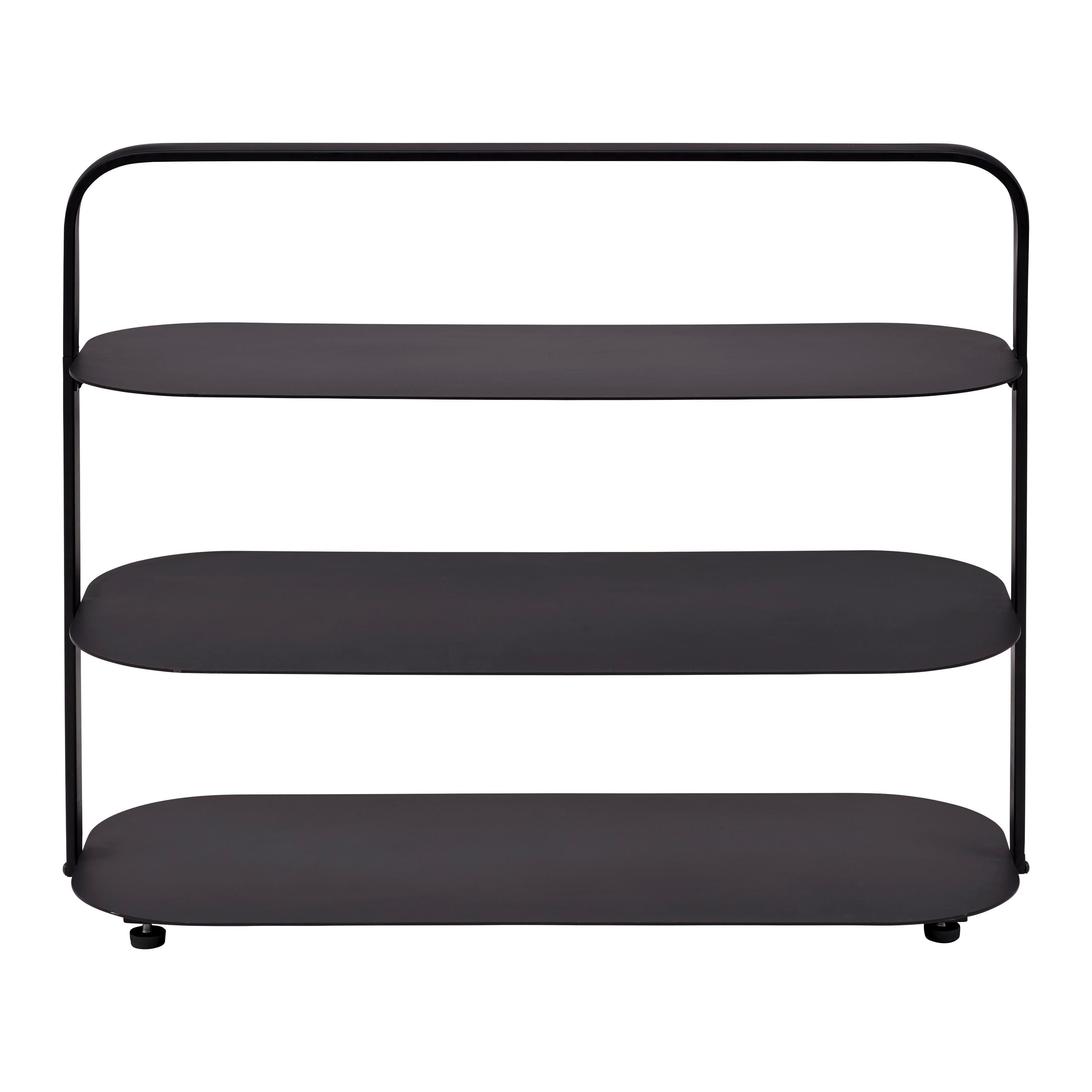 Regal Levit in Schwarz - Schwarz, MODERN, Kunststoff/Metall (80/65/35cm) - Premium Living