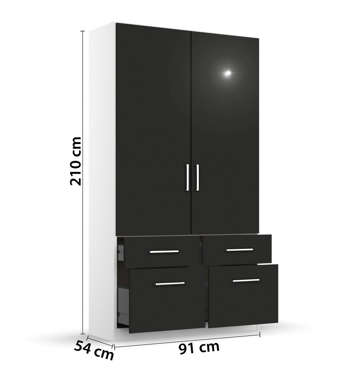 Ormar S Klasičnim Vratima Berlin - bijela/siva, Moderno, drvni materijal/plastika (91/197/54cm) - Modern Living