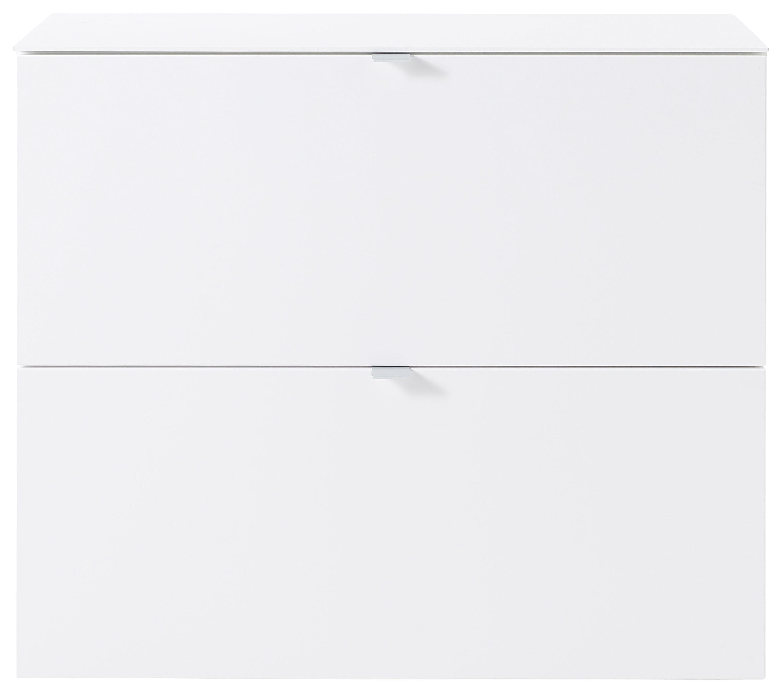 Schuhschrank in Weiß - Silberfarben/Weiß, MODERN, Holzwerkstoff/Metall (100/84/37cm) - Modern Living