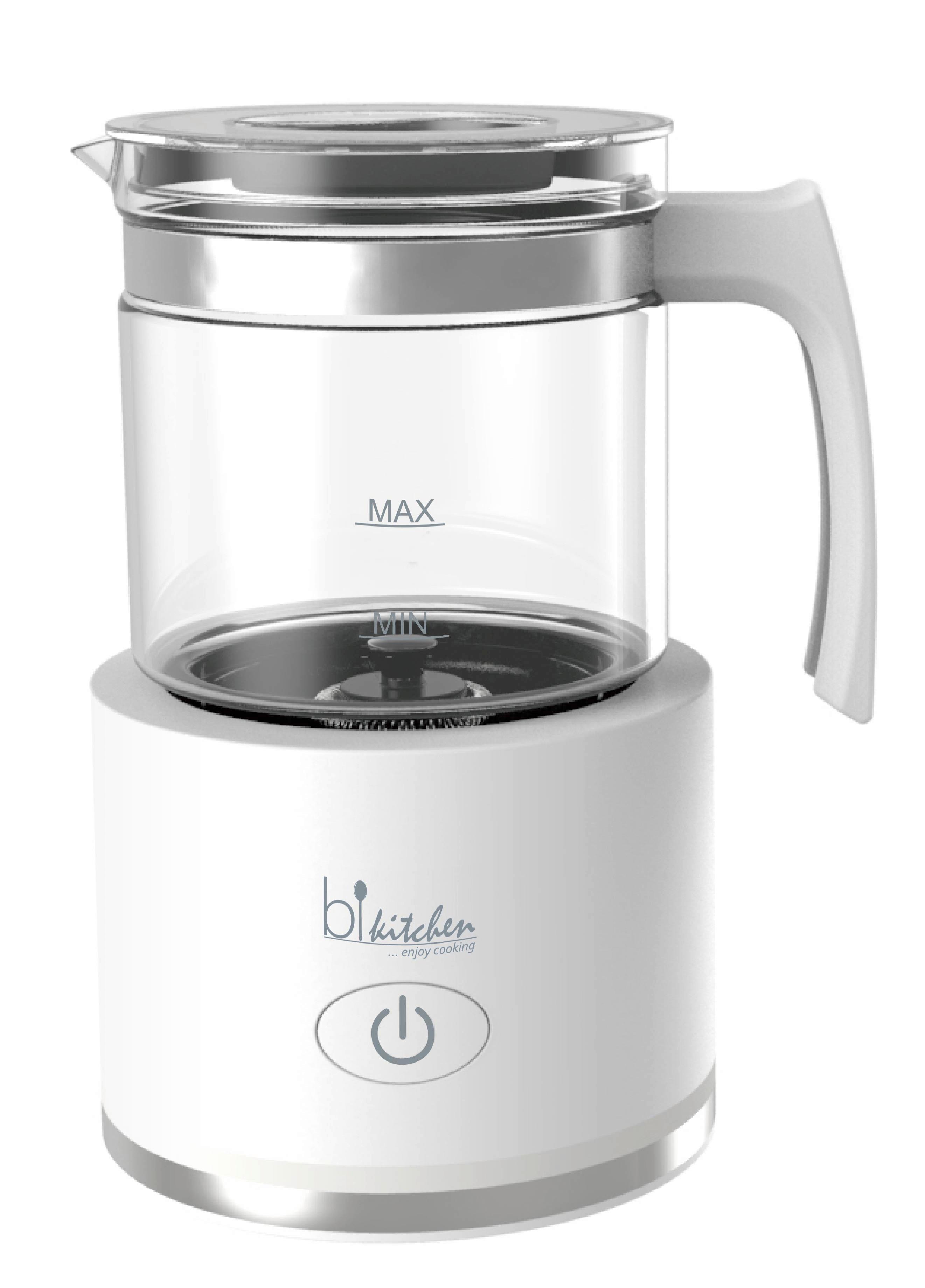 SPIENIACZ DO MLEKA MILK 250 - biały, Basics, tworzywo sztuczne/szkło (15,5/20,9/11,7cm) - Bikitchen