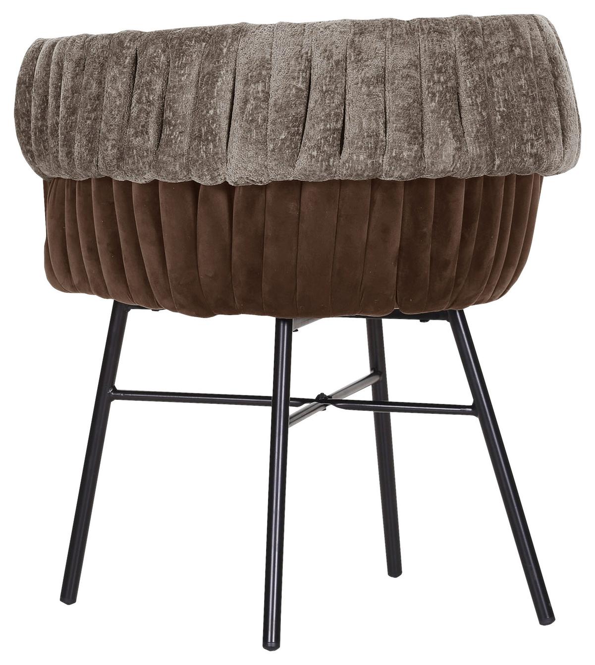 KRZESŁO Z PODŁOKIETNIKAMI TWISTY - kolor bagienny/czarny, Design, metal/tkanina (65/76/60cm) - Landscape