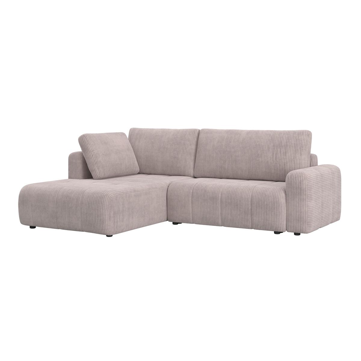 Sarokkanapé Ágyfunkcióval Gia - világosszürke, Modern, textil/fa (261/94/197cm) - Bessagi Home