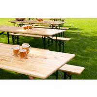 Biertisch Holz/Metall klappbar - Fichtefarben/Grün, Basics, Holz/Metall (220/78/70cm) - Gardenson