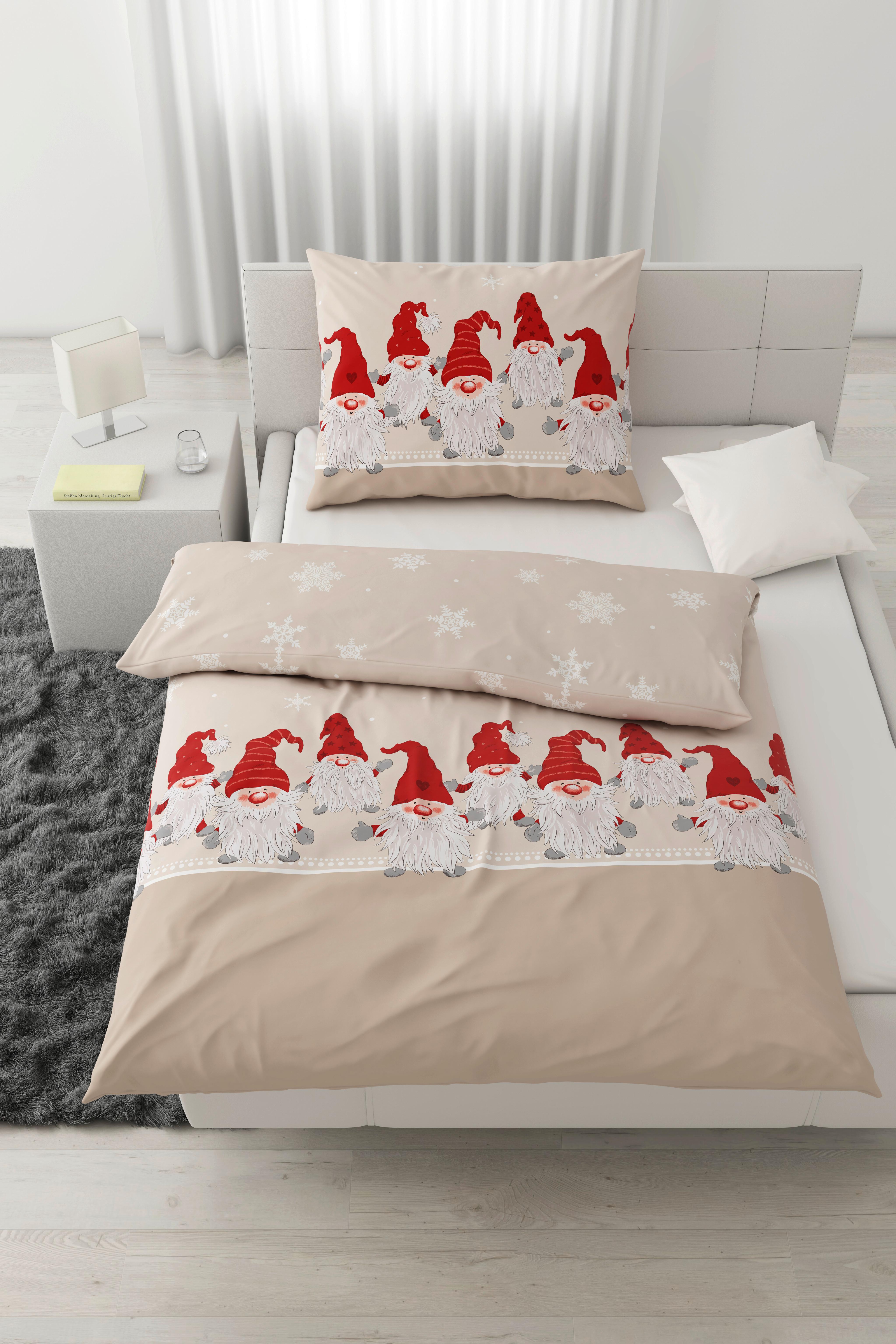 Posteljnina Willi - rdeča/bež, tekstil (140/200cm) - Modern Living