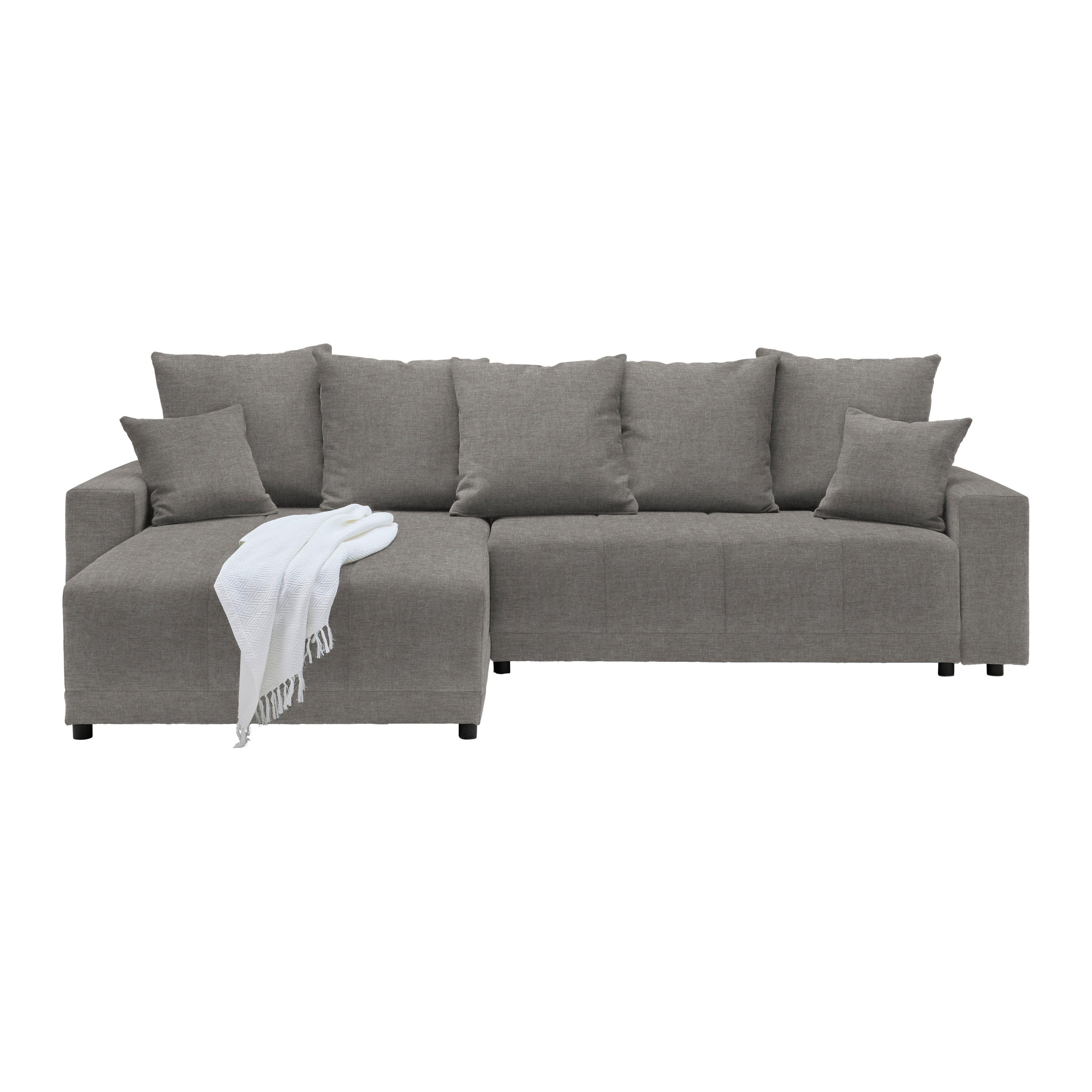 Ecksofa Alatri Dunkelgrau - Dunkelgrau/Schwarz, MODERN, Kunststoff/Textil (289/90/176cm) - Based