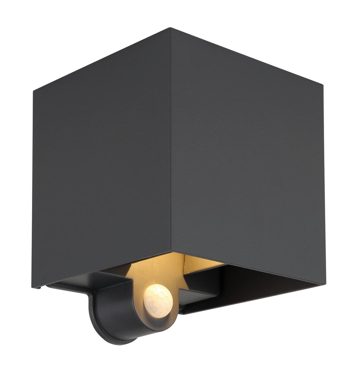 AUSSENWANDLEUCHTE 34168S - Anthrazit, Design, Kunststoff/Metall (10/10/12,5cm) - Globo