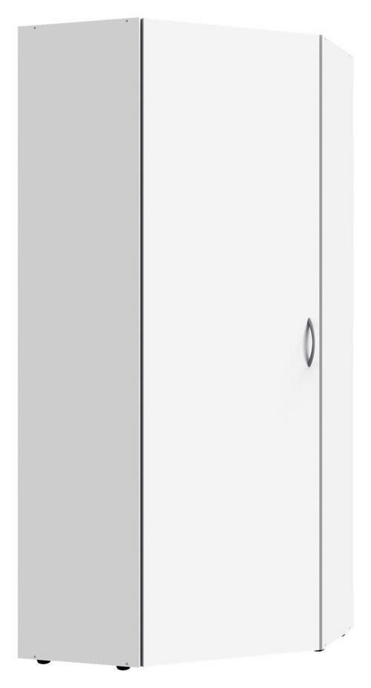 SZAFA NAROŻNA MULTIRAUMKONZEPT - biały/kolor aluminiowy, Konventionell, materiał drewnopochodny/tworzywo sztuczne (80/185/80cm) - Xora