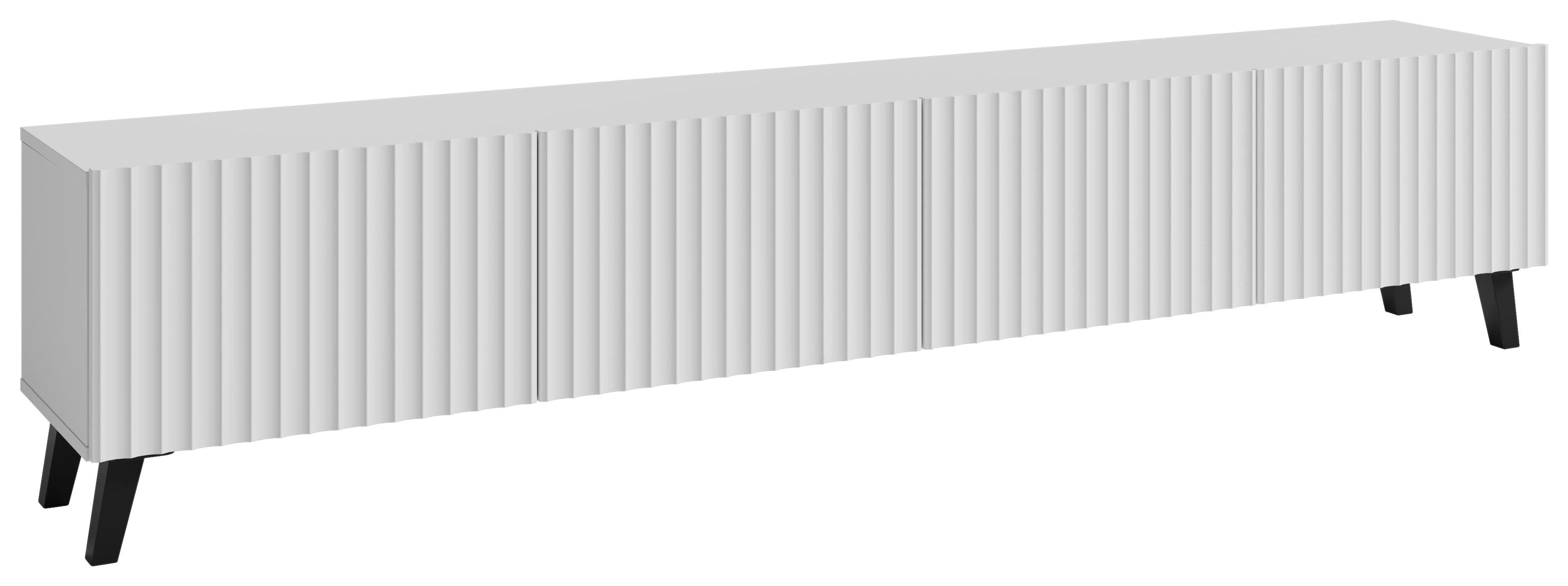 Lowboard Phuket ca. 190x42 cm Weiß - Schwarz/Weiß, Design, Holzwerkstoff/Kunststoff (190/42/32,5cm) - Livetastic