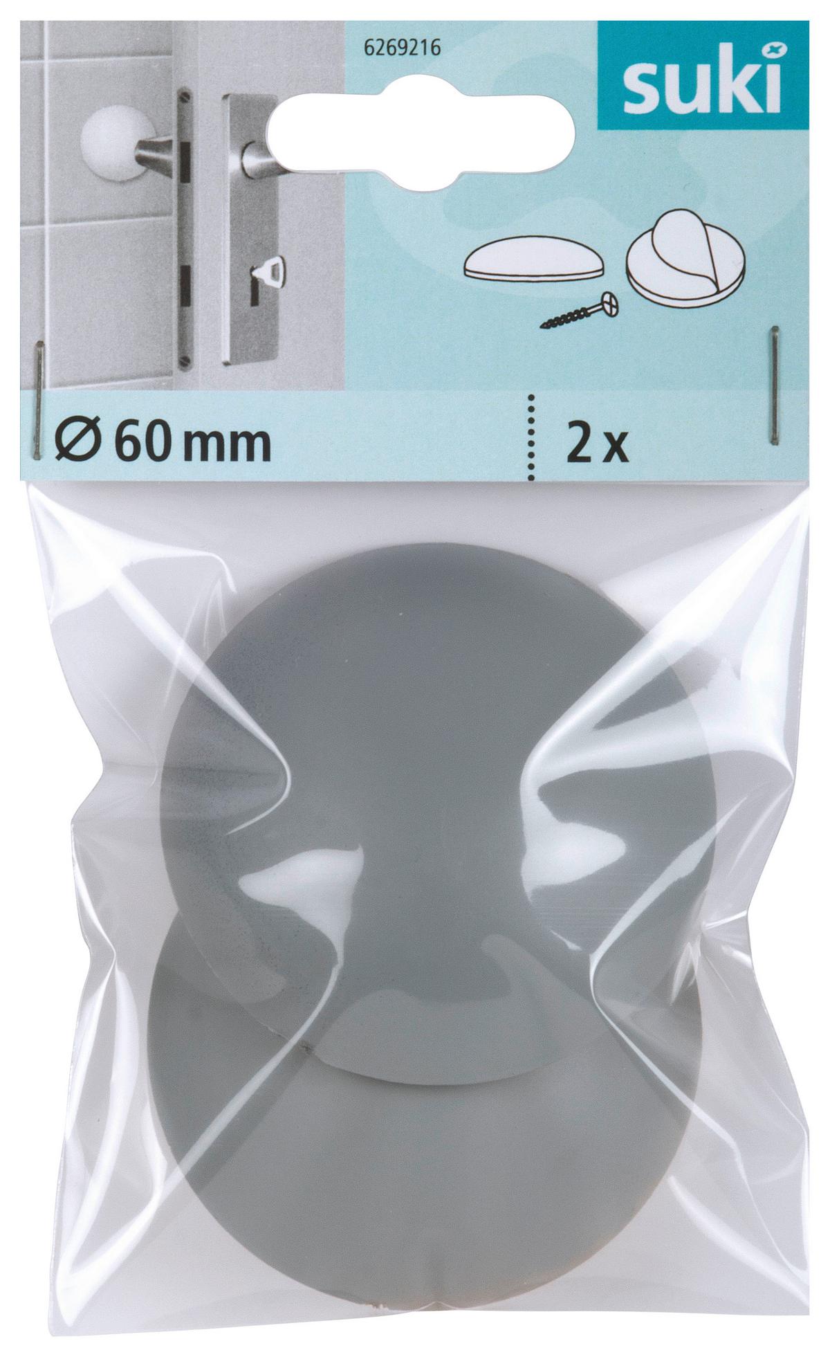 Fali Ütköző Ø 6 Cm - szürke, műanyag (6cm) - Suki