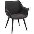Stuhl in Grau - Schwarz/Grau, LIFESTYLE, Textil/Metall (63/75,5/67,5cm) - Modern Living Stuhl in Grau - Schwarz/Grau, LIFESTYLE, Textil/Metall (63/75,5/67,5cm) - Modern Living