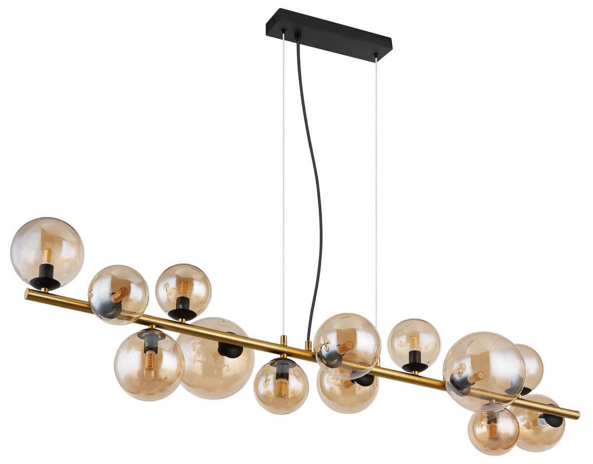 Viseča Led-svetilka Riha, S Sijalko - črna/prosojno, Design, kovina/umetna masa (120/34,5/120cm) - Globo