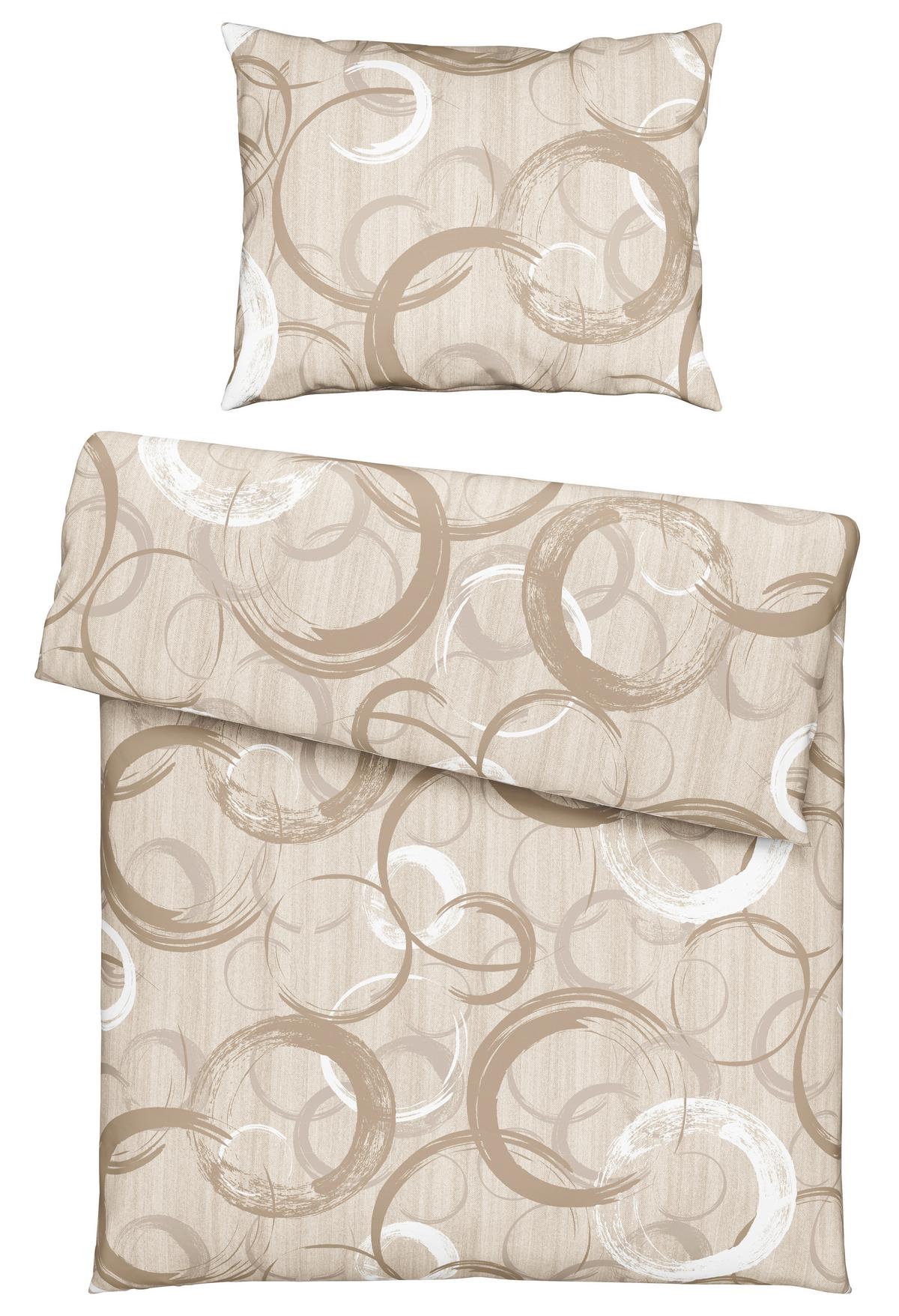 Bettwäsche New Circles Beige ca. 140x200cm - Beige, Textil (140/200cm) - Modern Living