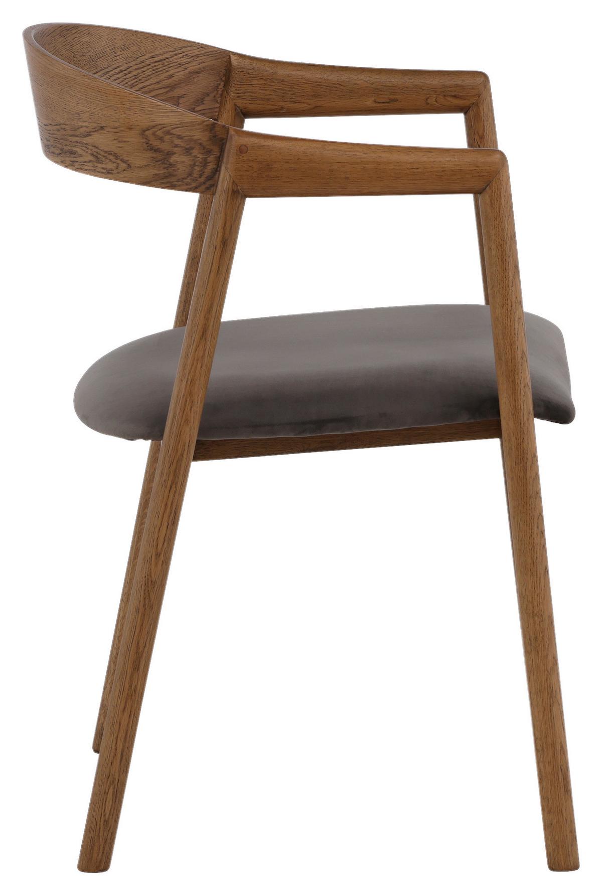 STUHL-SET LÅNGÖN - Braun/Grau, Design, Holz/Textil (53/76,5/56cm) - Livetastic