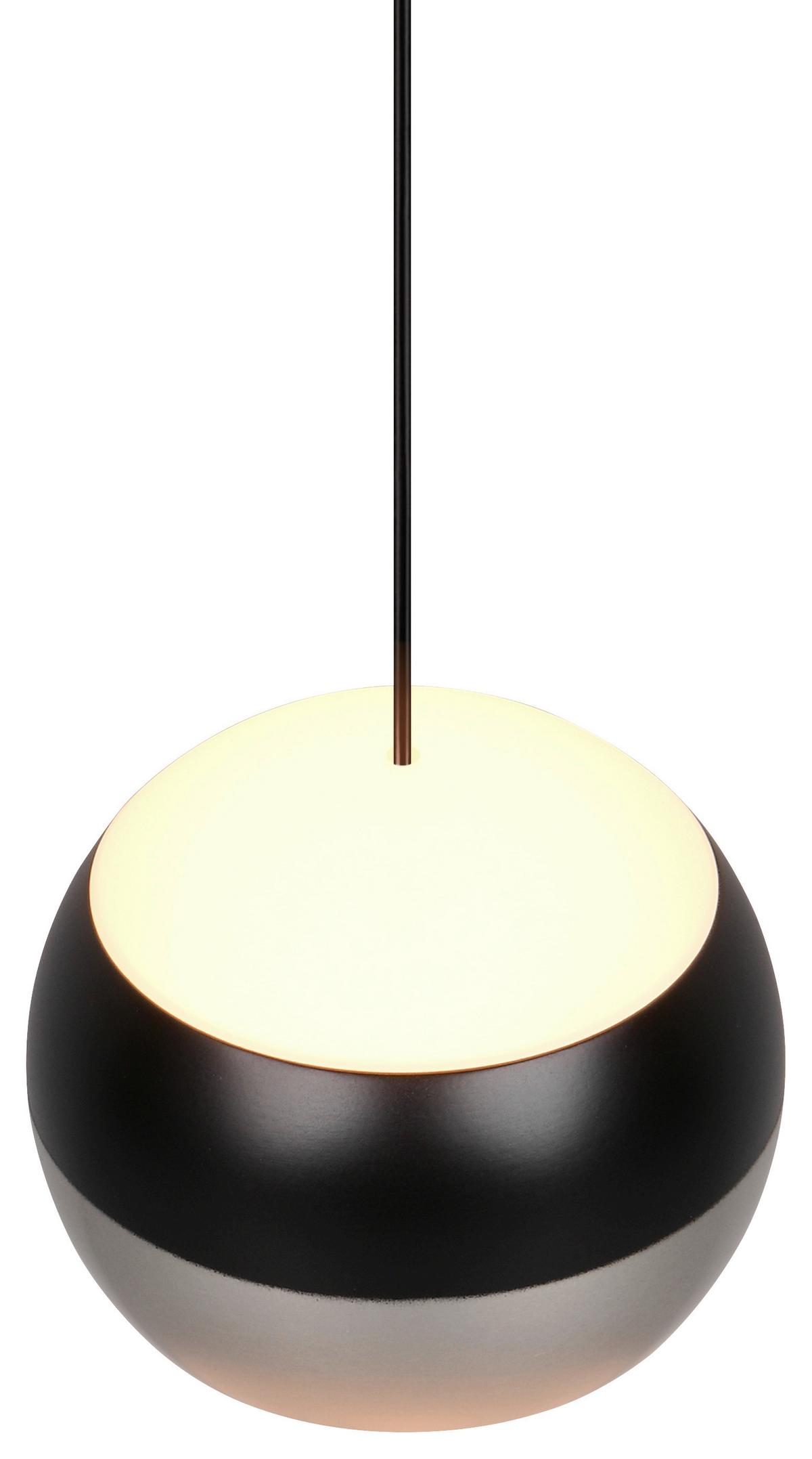 LED-Hängeleuchte Orbit max. 8 Watt - Schwarz/Nickelfarben, Design, Metall (15,5/15,5/150cm) - Trio Leuchten