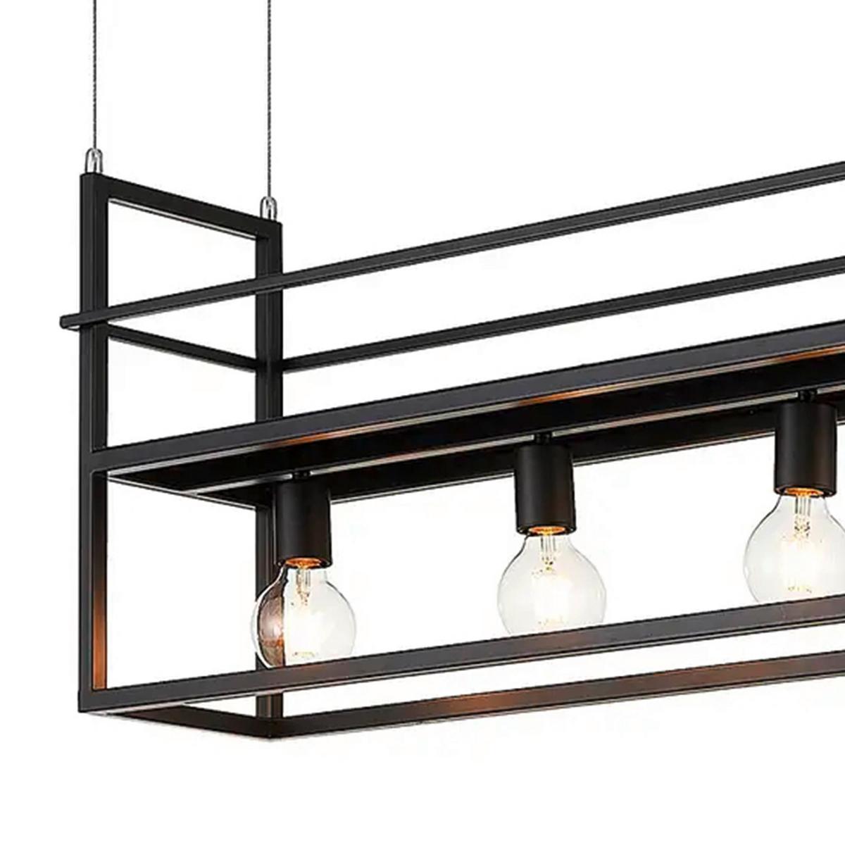 Hängeleuchte Jeffer Schwarz max. 22 Watt - Schwarz, Basics, Metall (100/20/160cm)