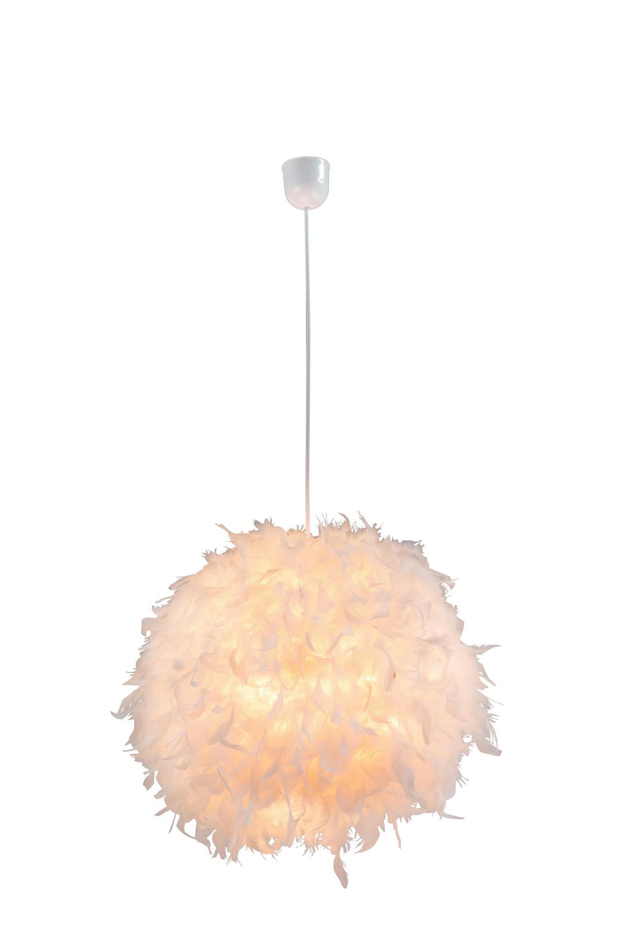 Hängeleuchte Katunga max. 40 Watt - Weiß, Basics, Kunststoff/Textil (45/120cm) - Globo