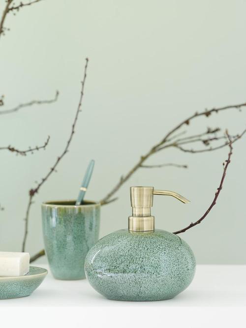 UCHWYT NA SZCZOTKĘ DO WC UGO - zielony/kolor złoty, Trend, ceramika (10/38,5cm) - Aquanova