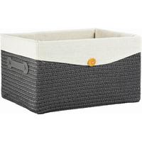Pletena Košara Za Regal Denise L - siva, Romantika, umetna masa/tekstil (40/23/30cm) - Mömax