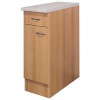 Küchenunterschrank "Nano" , Buche - Edelstahlfarben/Beige, MODERN, Holzwerkstoff/Kunststoff (30/85/57cm) - FlexWell